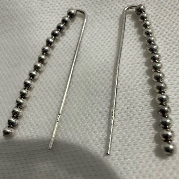 STERLING SILVER BALL DROP EARRINGS – MINIMALIST HOOK STYLE FOR WOMEN - Picture 12 of 17